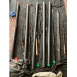 6 various Fishing Rods,  Silstar Ledger, Diawa Tornado, Sunridge Vitesse, Abu Garcia Saphire