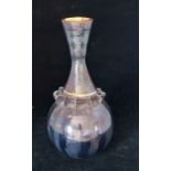 Nigel John Wilde a studio pottery globular vase with flared neck. gilt highlights, 22cm high