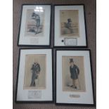 Two Vanity Fair prints, Statesmen "Earl Russell" no 18, "The Marquis of Salisbury" no 23 and two Men