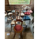 *****CHARITY***** 15 Bedroom style chairs - note need restoration, reupholstering or painting,