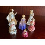 6 various sized small and Miniature Royal Doulton