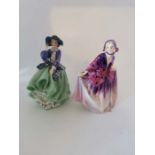 Royal Doulton Ladies 'Sweet Anne' HN1496 and 'Top O The Hill' HN1833.