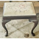 *****REOFFER FOR THE JUNE SALE***** A George III revival mahogany dressing stool, tapestry stuffed