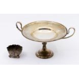 An Edwardian silver two handled tazza on circular footed base, hallmarked London, 1905, makers