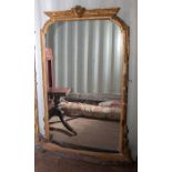 A late 18th Century gilt gesso pier mirror, carved foliage and ball detailed border, original flush