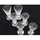 Large collection of 19th century glasses including ruby sherry glasses, two Victorian etched rummers