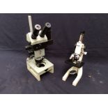 Two mid 20th century laboratory microscopes