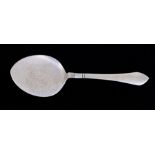 Georg Jensen: An early 20th Century Danish 925 silver Antik pattern hammered server, the blade