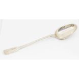 An early 19th Century Continental possibly French silver large fiddle pattern basting spoon, the
