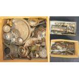A collection of silver plated wares including flat wares, tea sets, goblets, trays, vases etc