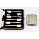 A set of six George V teaspoons, hallmarked by Thomas Boynton, Sheffield, 1921, cased, together with