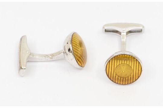 Dunhill Pale Green Headlamp Sterling Silver Cufflinks Rare Australia