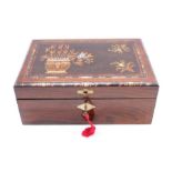 A 19th century rosewood Victorian writing slope with inlaid top, complete reconditioned interior