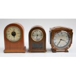 Two early 20th Century French Bulle mantle clocks with 1930's Art Deco mantle clock