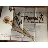 5 x Folded original quad film posters, Tarzan with Bo Derek, Torn Between two lovers, Litter Drummer