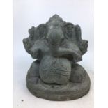 An Indian carved stone figure of Ganesh. H:17cm