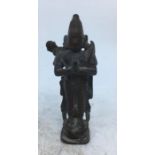 An Indian bronze figure of a deity. H:8.2cm