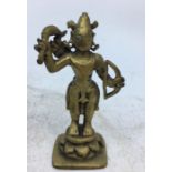 A small Indian bronze figure of a deity. H:7.7cm