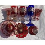 A collection of Bohemian flash glass