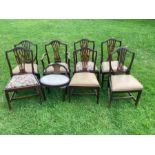 A Harlequin set of 8 Hepplewhite style chairs and others