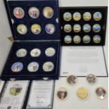 "The Iconic London Collection" commemorative coin collection, Westminster, 12 x 24ct. gold plated