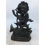 A 19th century Sino-Tibetan bronze figure of a deity. H: 15.5cm
