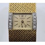 An 18ct. gold Patek Philippe ladies' bracelet watch, having signed rectangular dial with gold Arabic