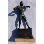 An early 20th cent spelter boxer