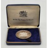An "HRH The Prince of Wales Investiture Carnarvon Castle July 1st 1969" Britannia standard silver