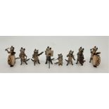 A group of eight Austrian cold painted bronze cat musicians, heights approx. 4.5cm to 6.2cm (8)
