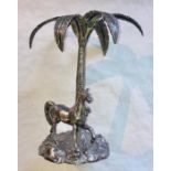 A 19th cent Elkington style Centre piece depicting horse and Palm tree