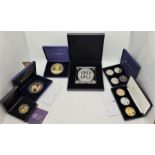 An Elizabeth II 2018 Alderney "70th Birthday of HRH Prince of Wales" £5 commemorative three coin