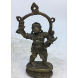 An Indian bronze figure of a deity. H:9.3cm