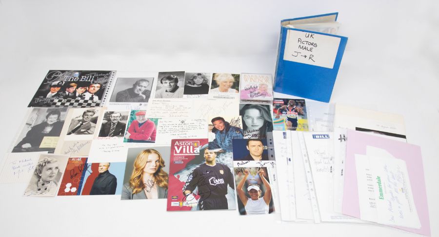 Collection of Signed and Autographed photos / cards and some letters. Mostly TV stars plus