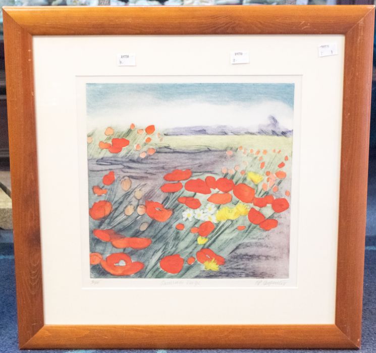 Pip Carpenter Limited Edition screen print entitled 'Summer Verge'. Signed, titled and numbered in