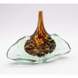 Mdina; axe head vase, with a coloured glass core, signed Mdina glass 1976. Further details: small