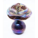 Ditchfield glass - A Glasform vase of floral spray form, in lustred purple and green colourway, with