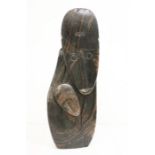 Phinear Kamangira (Zimbabwe, circa 1987) A carved hardstone of a mother holding sleeping child,