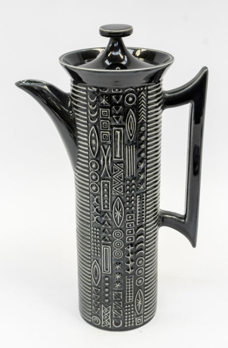 Portmeirion Pottery: A part service in 'Susan Williams-Ellis' design called 'Cypher' in pewter - Image 4 of 4