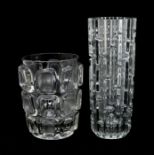 Sklo Union; a "Maze" vase after a design by Frantisek Visner in clear glass, 24.5cm together with