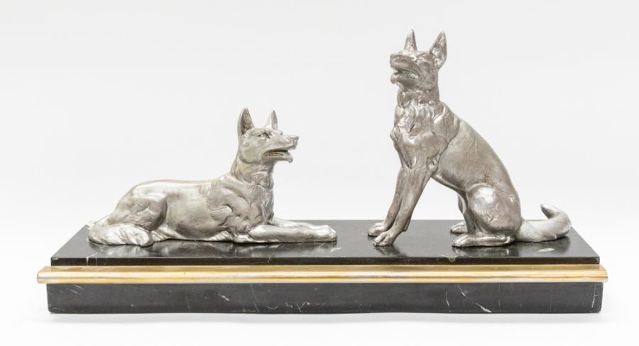 Two Art Deco table/mantle garnitures, with dog and swan detail - Image 4 of 5
