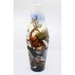 Moorcroft Pottery: A "Highland Stag" patterned Kerry Goodwin designed limited edition vase no54 of