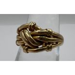 An 18ct gold plait design keeper ring by Kinsey Brothers & Patrick, hallmarked Birmingham 1924.