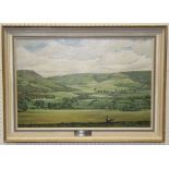 Charles Williams ( British 1914-2007) ' Brookside Valley, Macclesfield '. Oil on board, signed and