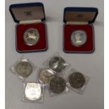 1977 Royal Mint Crown silver to commemorative The Queens Silver Jubilee, boxed, plus five various