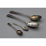 Four sterling silver spoons approximate weight 145gm comprising two x serving spoons marked for