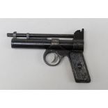 A 1930's Webley ' Junior' air pistol. .177 smooth bore calibre, serial number J12475. Pre war