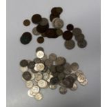 One bag of decimal five pence's pre 1990 plus one bag of Florins, half crowns, brass threepence'