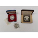 1978 $10 proof coin of The Bahamas silver, plus five various crowns, 1977 Royal mint crown, silver