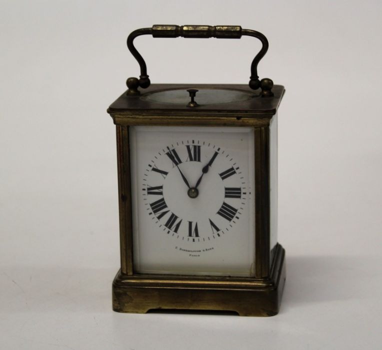 Z Barraclough and Sons, Paris, an early 20th century carriage clock, the repeating movement striking